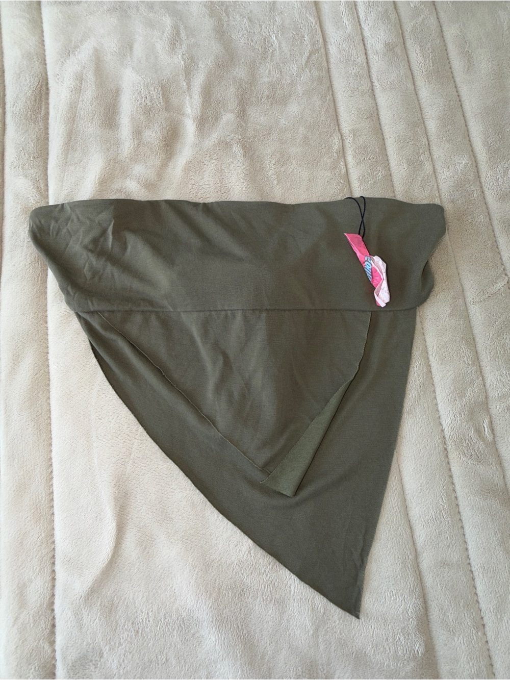 Edikted Olive Green Strapless Asymmetrical Tube Top Size M NWT